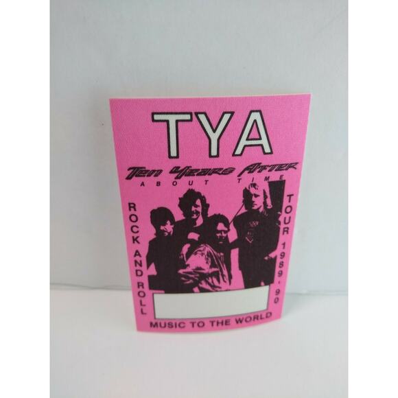 Ten Years After Alvin Lee Backstage Pass Original 1990 Hard Rock Music Pink - Picture 2 of 3